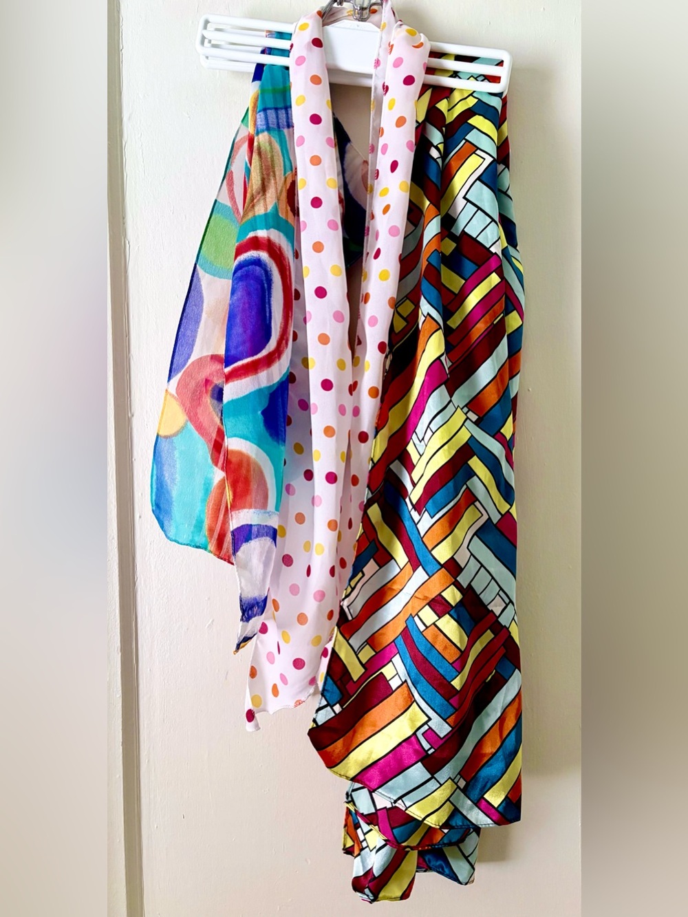Italian Vibrant Multicolor Scarves - 3 Colorful Patterned